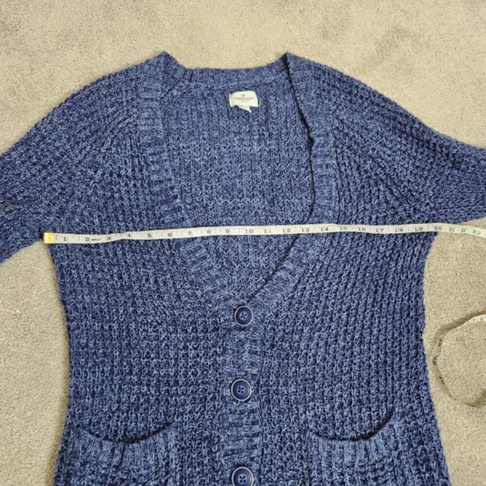 Elena Gilbert ASO Vampire Diaries Blue Chunky Knit Cardigan Sweater Size XL - Picture 6 of 12